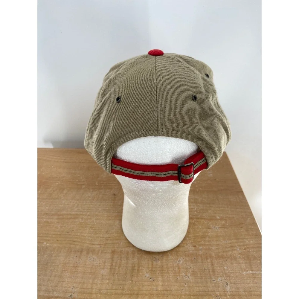 University of Arkansas Razorbacks OC Baseball Cap Hat Khaki Red Adjustable Mens
